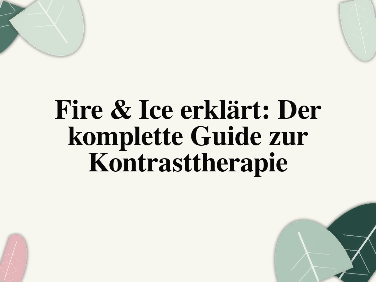 Fire & Ice erklärt: Der komplette Guide zur Kontrasttherapie