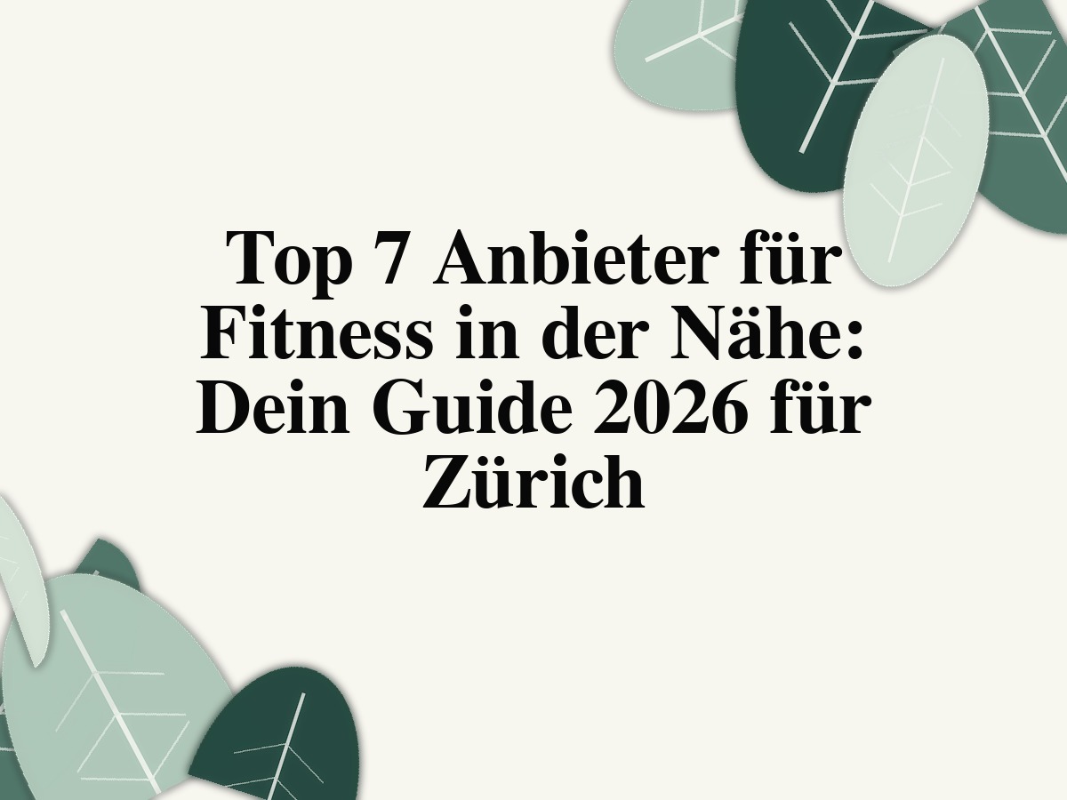 Top 7 Anbieter für Fitness in der Nähe: Dein Guide 2026 für Zürich