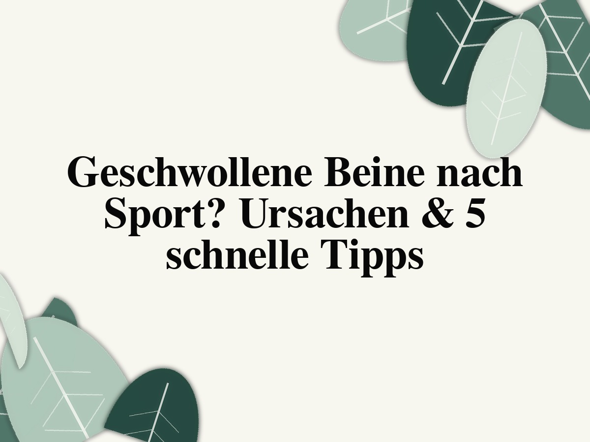 Geschwollene Beine nach Sport? Ursachen & 5 schnelle Tipps
