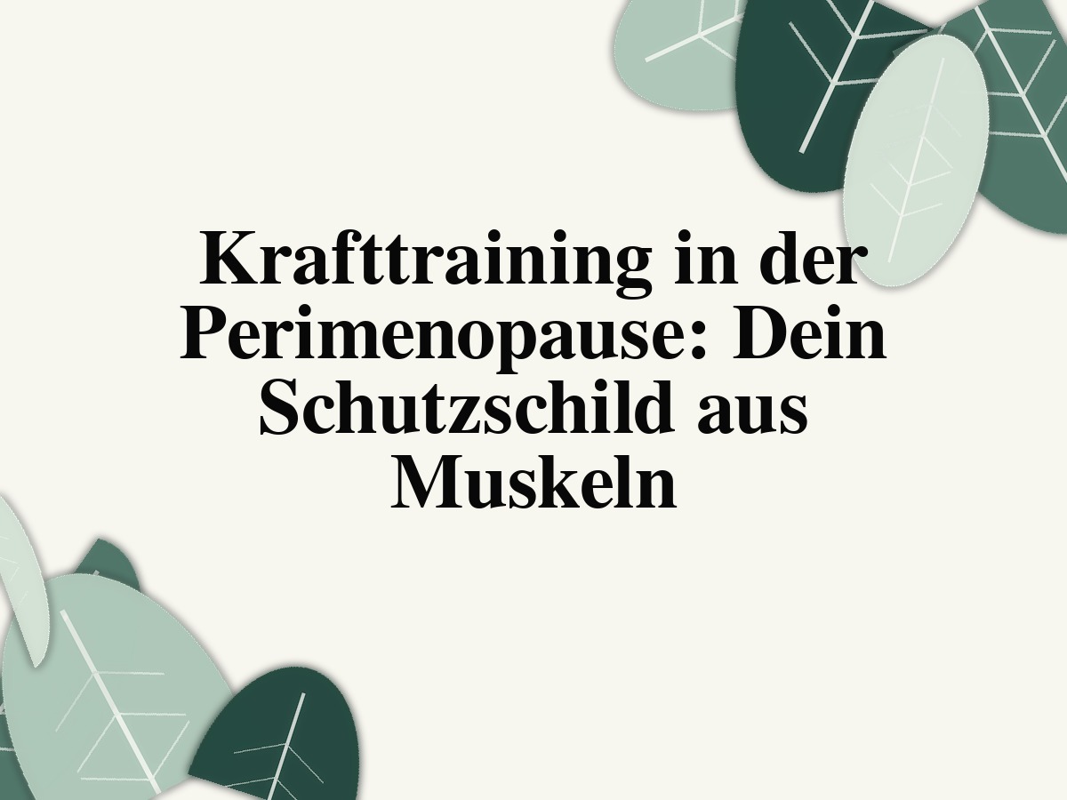 Krafttraining in der Perimenopause: Dein Schutzschild aus Muskeln