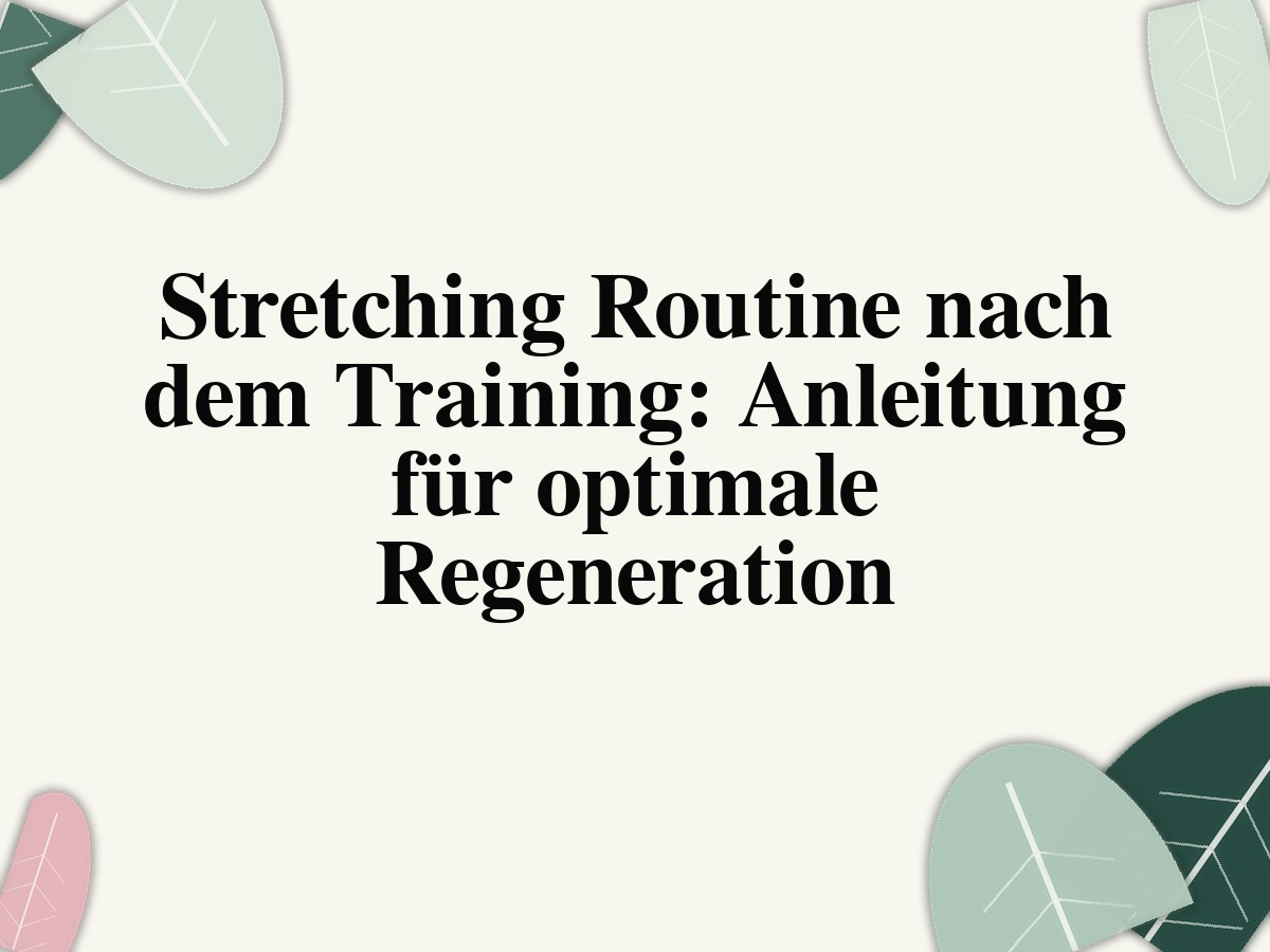 Stretching Routine nach dem Training: Anleitung für optimale Regeneration