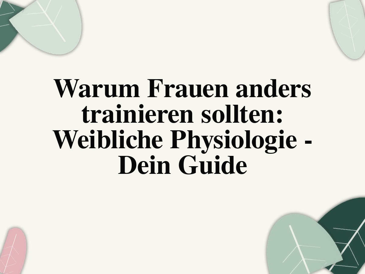 Warum Frauen anders trainieren sollten: Weibliche Physiologie - Dein Guide