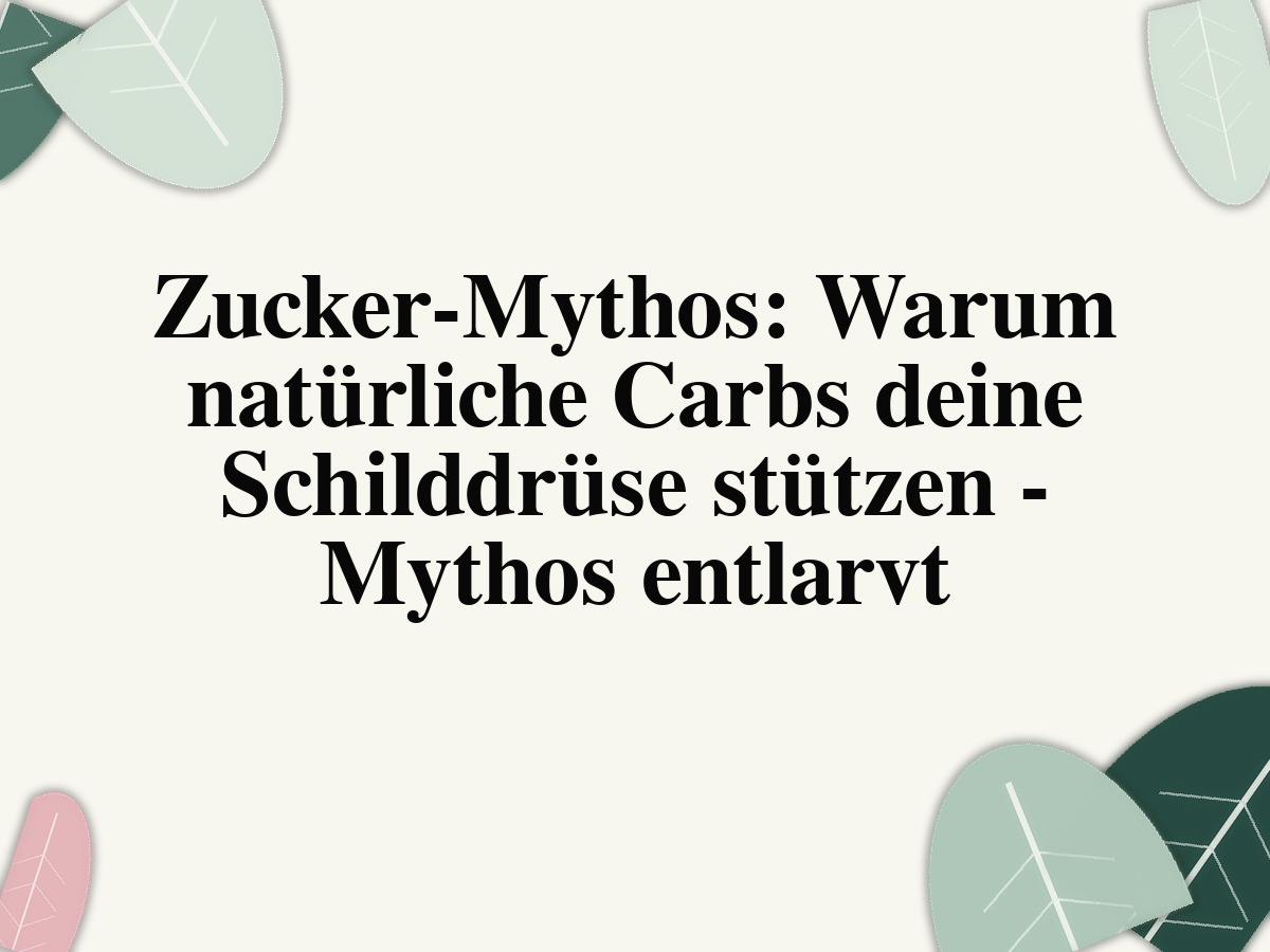 Zucker-Mythos: Warum natürliche Carbs deine Schilddrüse stützen - Mythos entlarvt