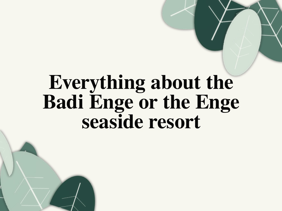 Everything about the Badi Enge or the Enge seaside resort
