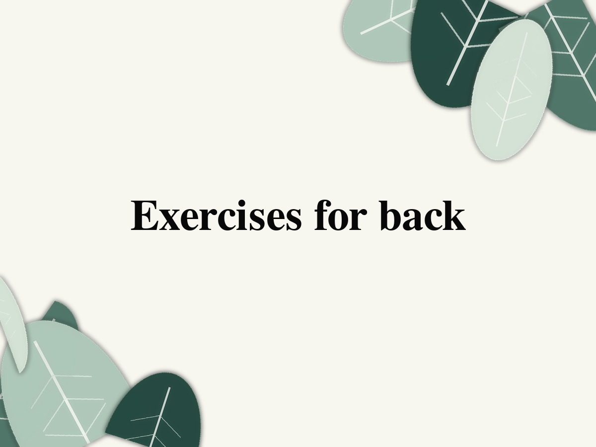 Exercises for back
