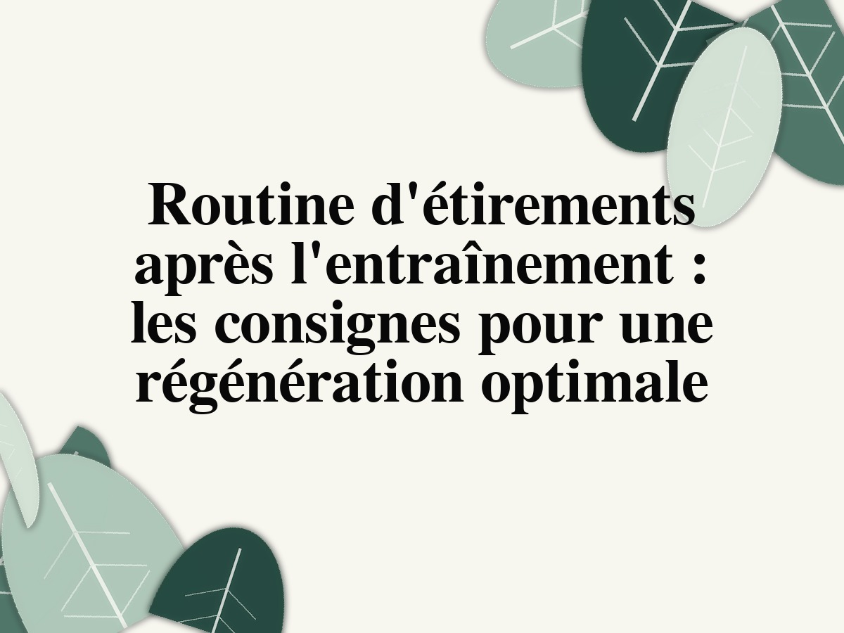 Routine d'étirements après l'entraînement : les consignes pour une régénération optimale